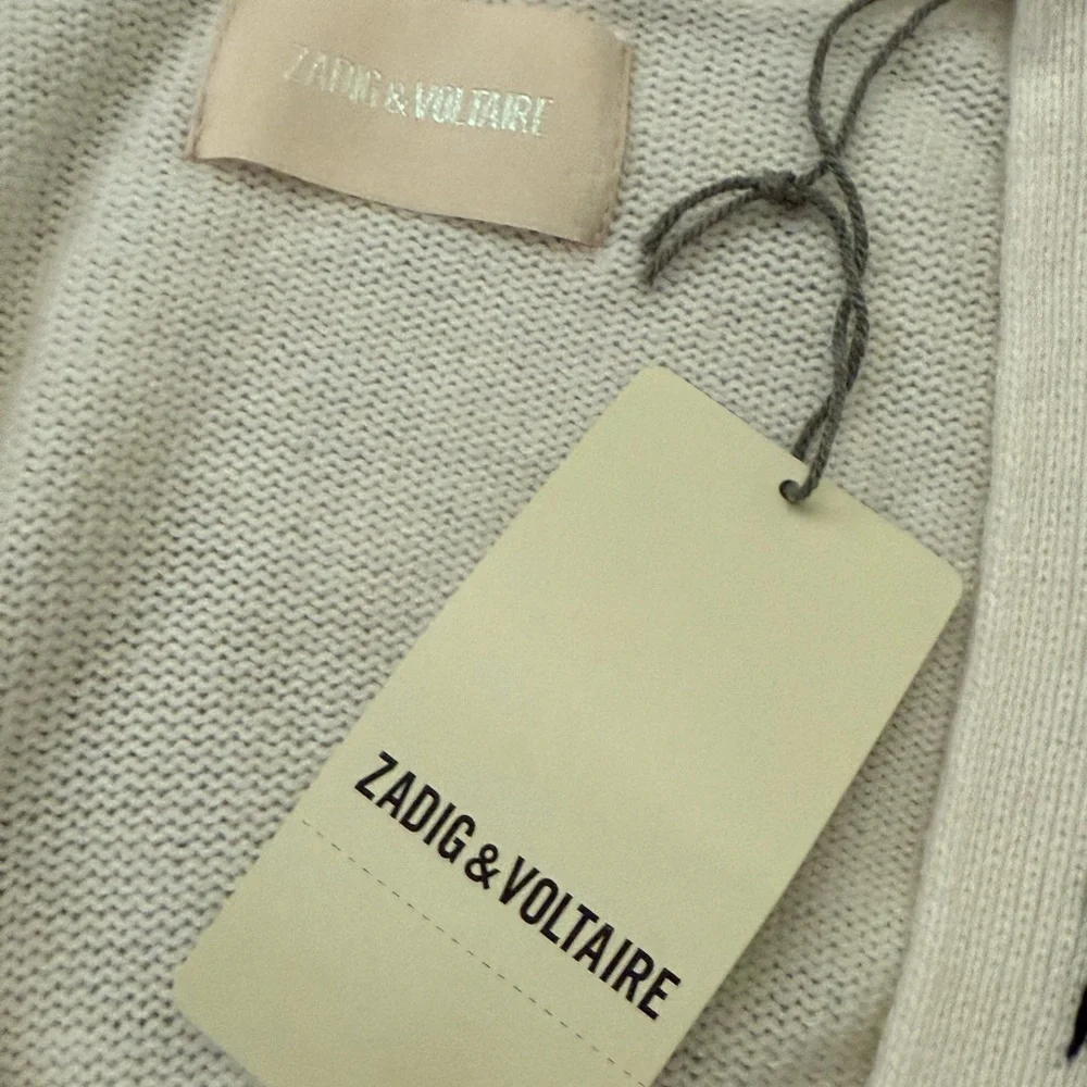 Zadig & Voltaire Cashmere Sweater NWT Amour Heart White - Picture 9 of 10